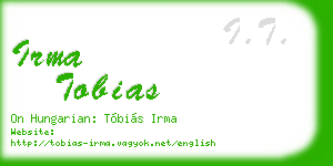irma tobias business card